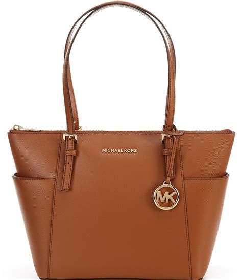 michael michael kors jet set leather large east west tote|mk saffiano leather tote bag.